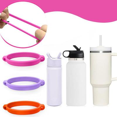 Portable Silicone Drawstring Ring Water Cup Handle Strap DIY Water Cup Handle Ring Bottle Sleeve Silicone Ring Strap for Cup