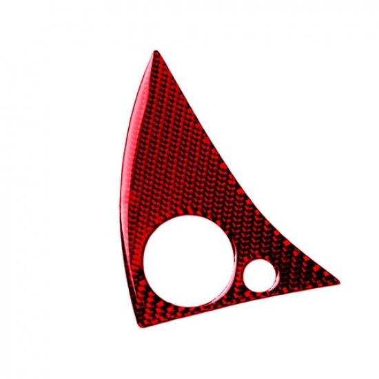 For Mercedes-Benz W204 2007-10 Red Carbon Fiber Steering Wheel Button Cover Trim