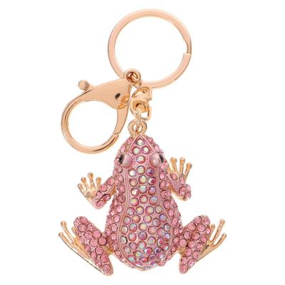 [iplusmile] Frog Keychain with Rhinestones, Sparkling Bag Charm, Frog Key Ring, Animal Key Ornament, Stylish, Lucky Charm, Gift for Women