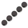 5pcs Steel Watch Crown Watch Head Watchmaker Repairing Parts Replacement Accessories Black6mm   0.24in