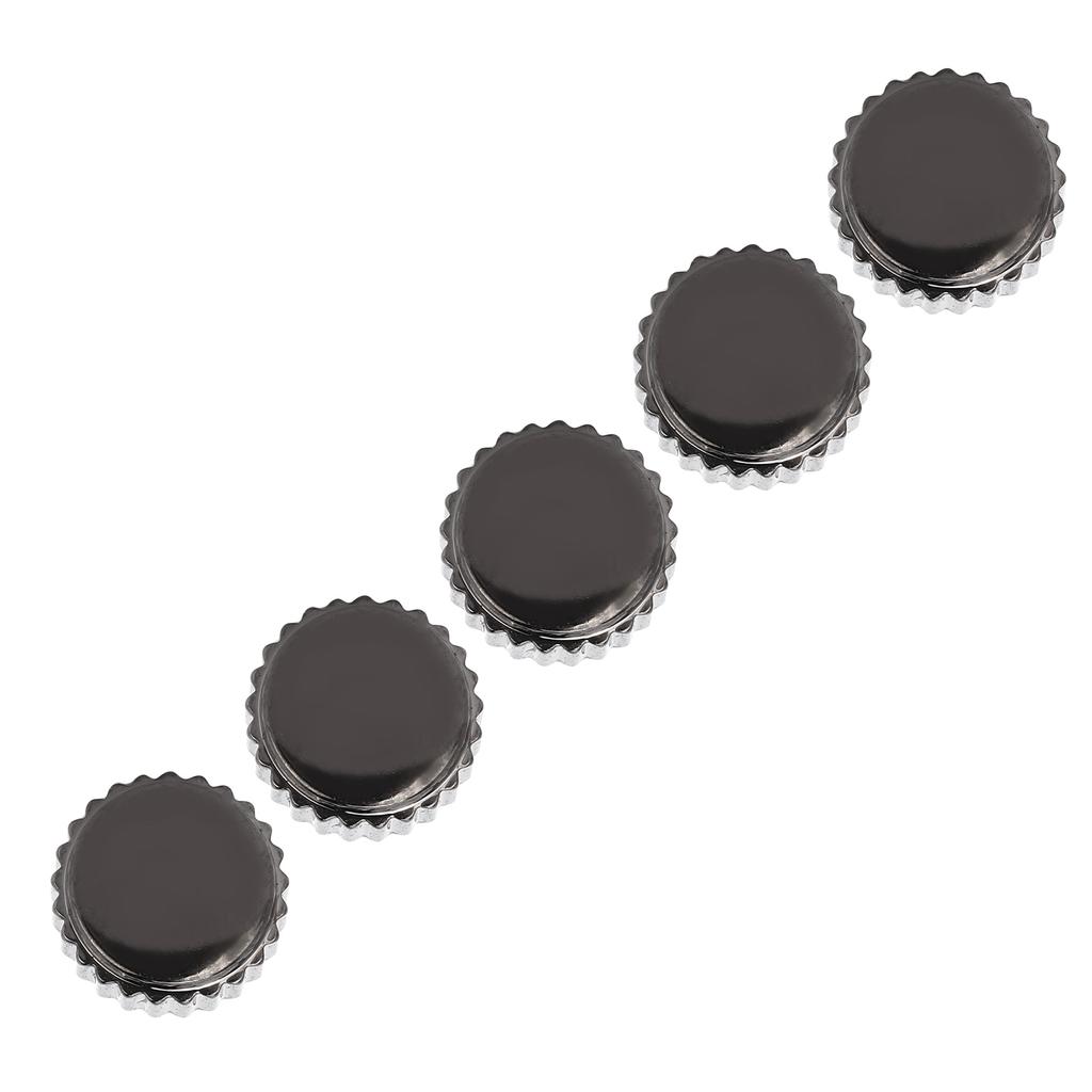 5pcs Steel Watch Crown Watch Head Watchmaker Repairing Parts Replacement Accessories Black6mm 0.24in