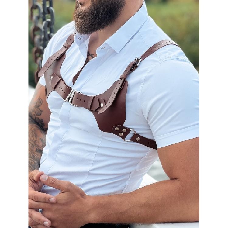 Adjustable Straps Clubwear Self Bondage Costumes Men Leather Body Chest Harness