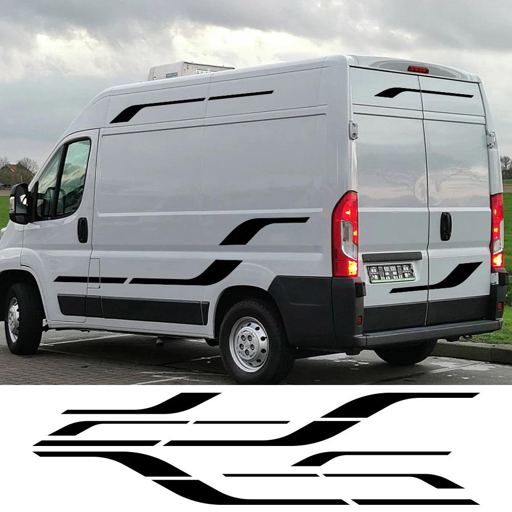 2PCS Car Body Stickers For FIAT DUCATO L3 L4 (2006-On) Motorhome Camper Van Stripes Decals Auto Tuning Accessories Vinyl Decals