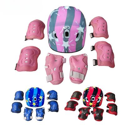 7Pcs/Set Roller Skating Kids Boy Girl Safety Helmet Knee Elbow Pad Sets Children Bicycle Scooter Helmet Protection Safety Guard