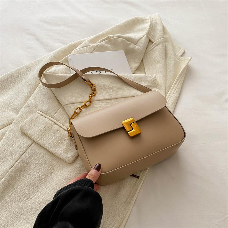 Elegant Small Square Bag For Ladies Fashionable Minimalist Crossbody Purse In Black Silver White Coffee And Khaki Colors хаки