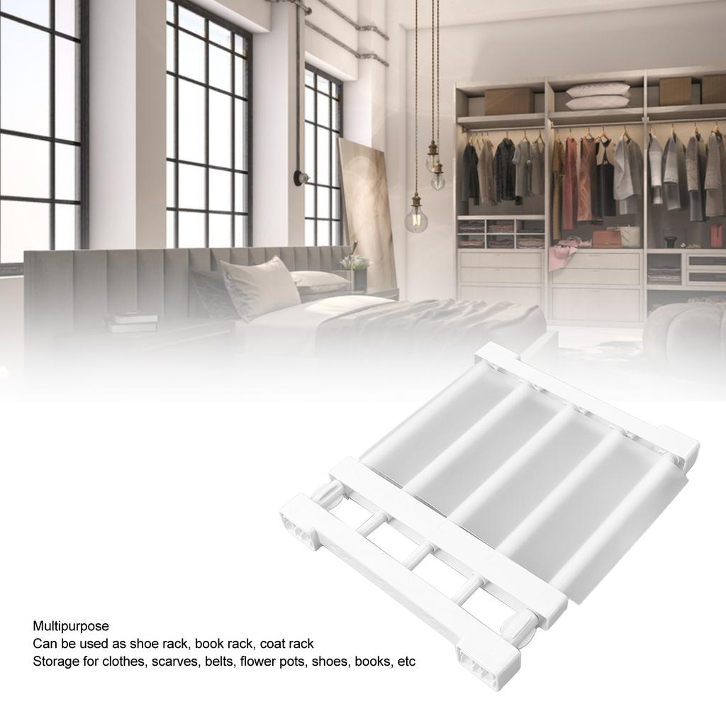 Closet Tension Shelf Expandable Nail Cabinet Divider Storage Rack for Wardrobe Cupboard