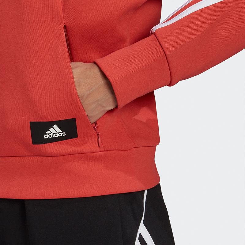 Adidas W Fi 3S Fz Hd Sports Solid Color Striped Jacket Women Jacket Deep-Pink GJ5418