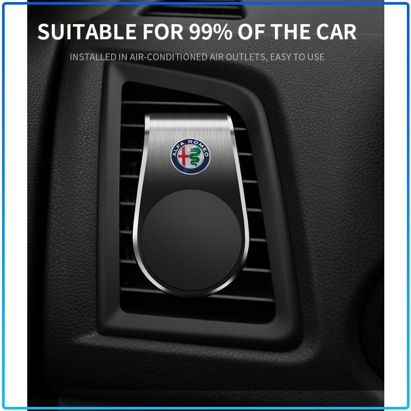 Car Magnetic L-shaped Car Dedicated GPS Phone Holder Emblem For Alfa Romeo 147 159 156 Giulietta Giulia Mito Spider Alpha Nheadrest