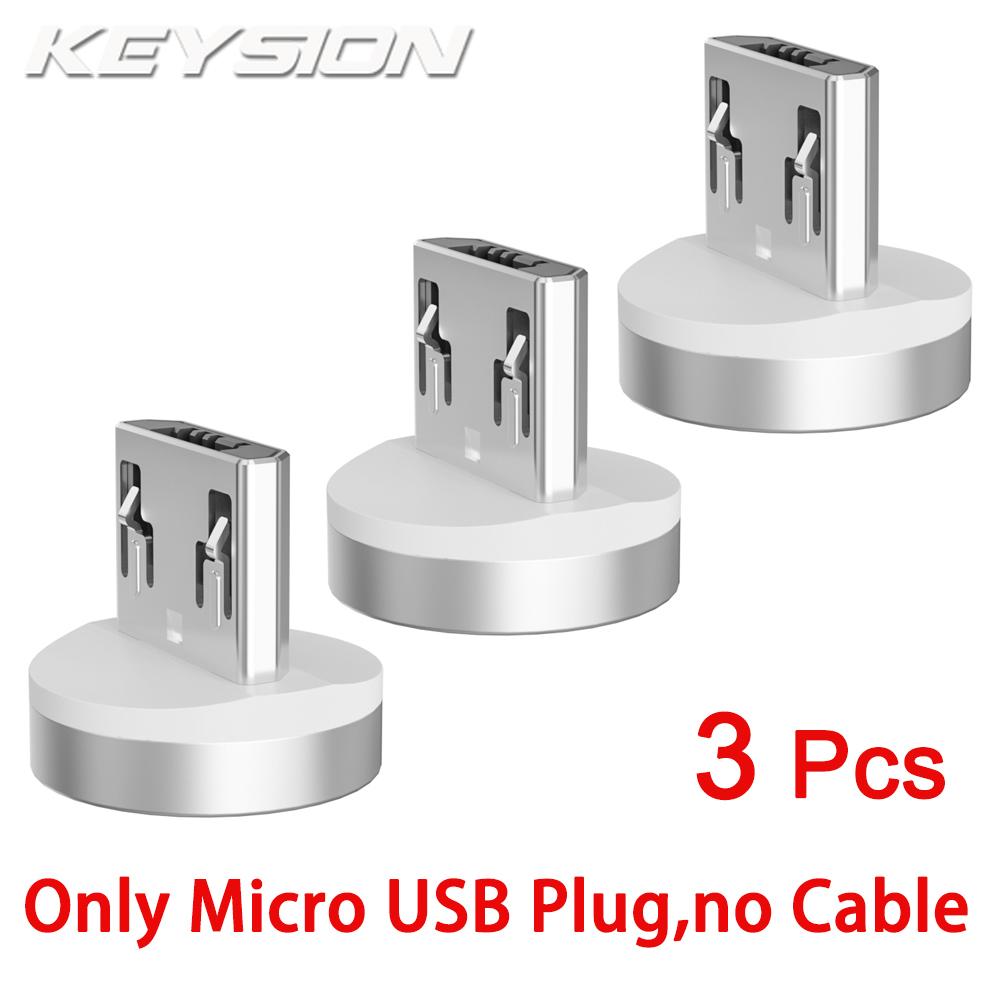 

Магнитный кабель для передачи данных KEYSION 3A с подсветкой, светодиодный, Micro USB C Type-C, быстрая зарядка, магнитный кабель для зарядки iPhone Xiaomi Samsung Only 3 Pcs Micro Plug