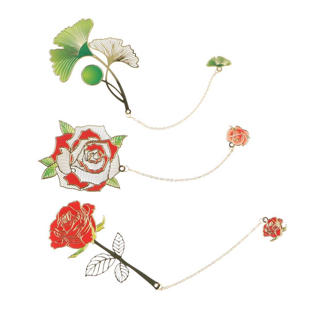 Flower Apricot Leaf Chinese Style Metal Bookmark Hollow Bookmark Leaf Bookmark Vintage Bookmark