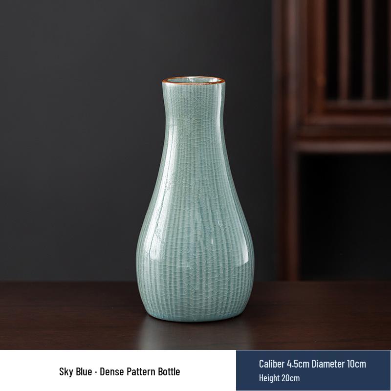 Vaso in Ceramica di Alta Gamma Ge Kiln Retrò per Fiori Freschi, Idroponica e Bambù