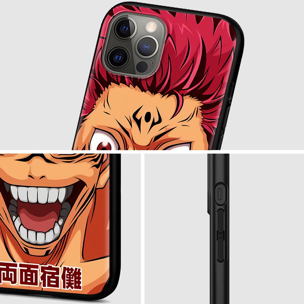 Jujutsu Kaisen Case For Iphone 14 11 13 Pro Max 12 Mini Xr 7 8 Plus Se 2020 Xs 6 6s +Coque Black Soft Mobile Phone Bag Cover