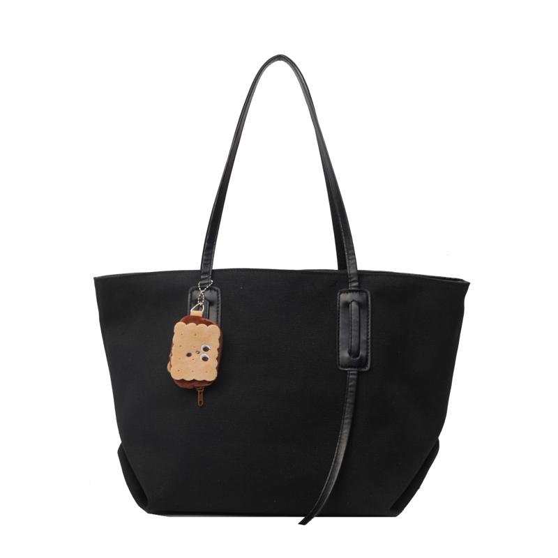 Большая вместительная холщовая сумка женская сумка через плечо сумка через плечо хаки — фото 19