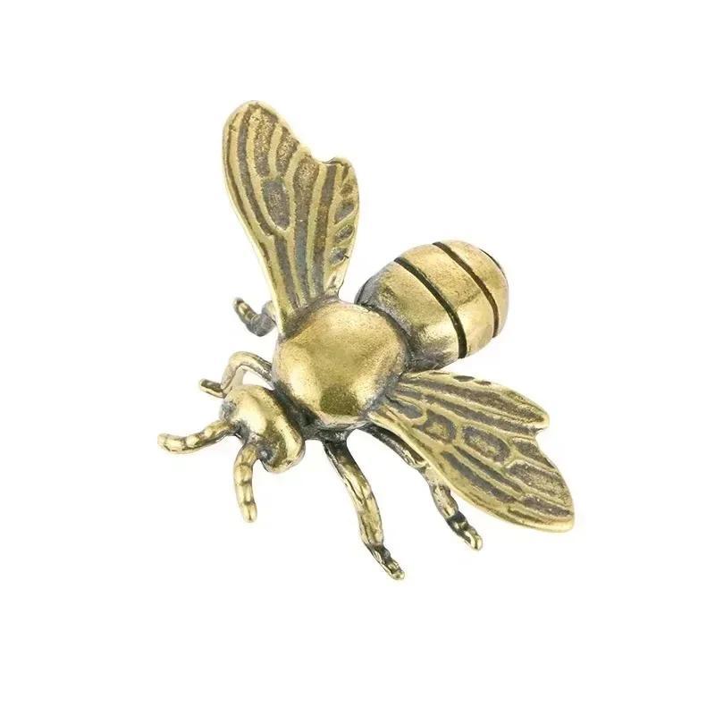 Massive Messing-Insekten-Honigbienen-Figuren, Miniaturen, Teehaustier, lustiger Käfer, Bastelsammlung, kleine Desktop-Ornamente, Heimdekorationen