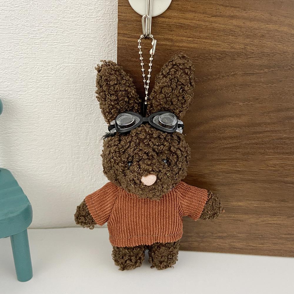 Cute Rabbit Plush Pendant Bunny Plush Doll Keychain Cartoon Rabbit Stuffed Animal Toys for Girls Couple Pendant Birthday Gifts