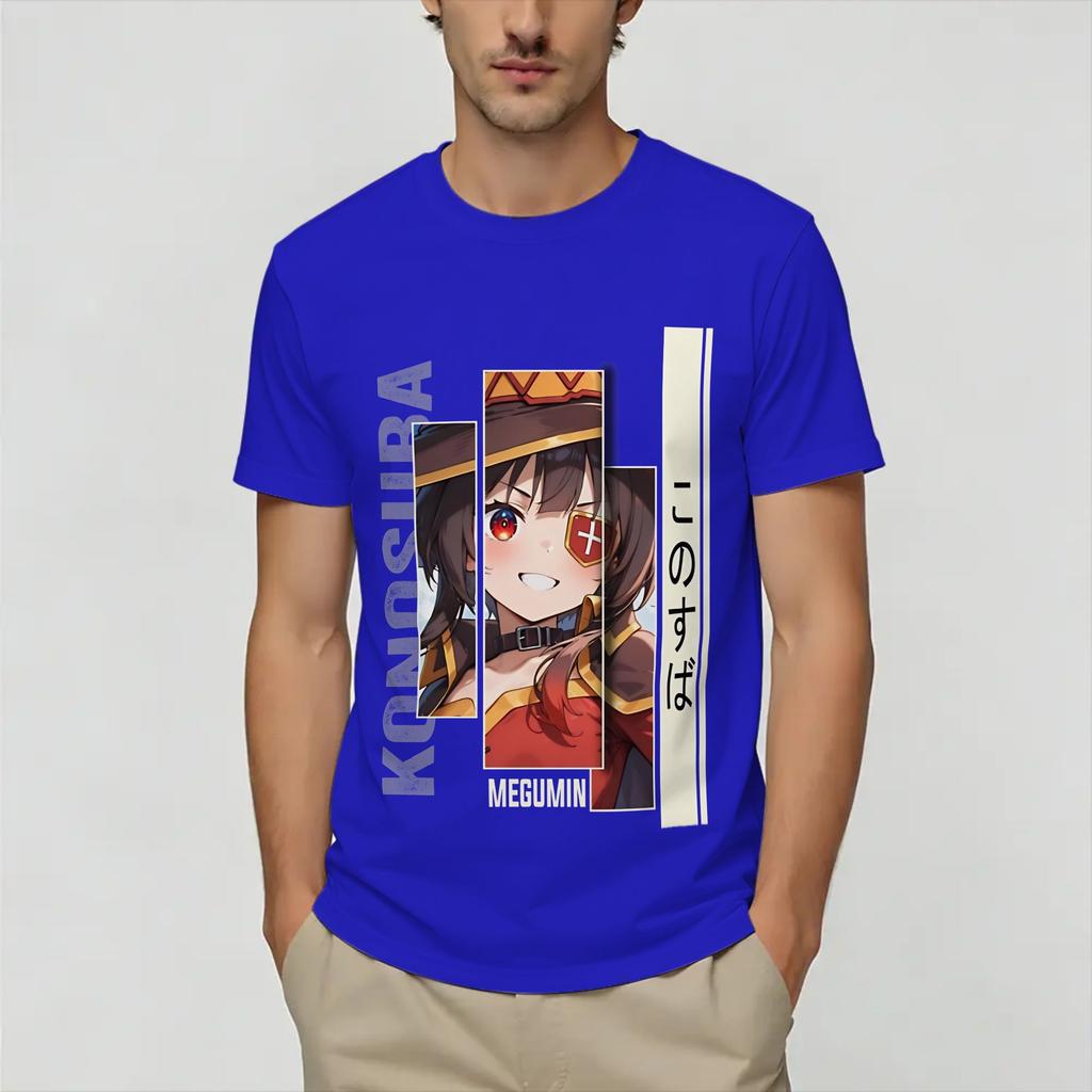 Casual T Shirt Summer Megumin KonoSuba Fashion TShirts Pure Cotton Tee Shirt for Unisex Casual Cheap Print Short Sleeve Clothes