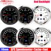 ZMFJH Multifunctional 110MM Gauge Red LED GPS Speedometer+Tachometer+Fuel Level Meter Indicator High Beam Turn Left Right Light