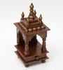 Antique Finish Wood Mandir: Embossed Wall Shrine, Puja Ghar