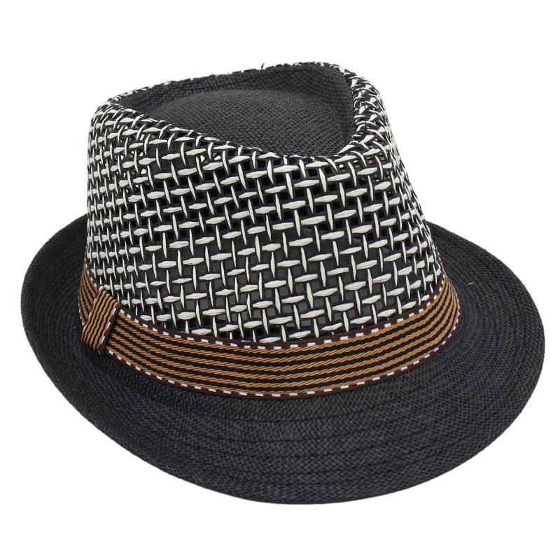 Spring And Summer Gentleman Straw Hat Breathable Cool Hat Short Brim Sun Hat Old-Fashioned Jazz Hat Men'S And Women'S Hollow Top Hat Purely Handmade