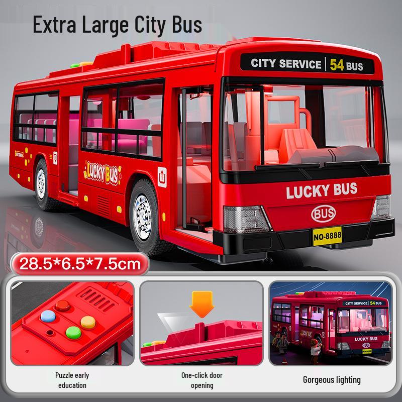 Jumbo Inertial School Bus Toy with Lights and Music - Early Educational Vehicle for Kids