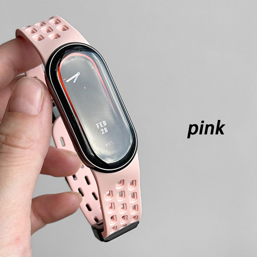 

Магнитный силиконовый ремешок Унисекс Спортивный ремешок для Xiaomi Watch 10/9/8 Сменный Дышащий Наручный ремешок для XIAOMi Band 9 Correa Ремешок для часов Браслет For Xiaomi band 10/10NFC розовый