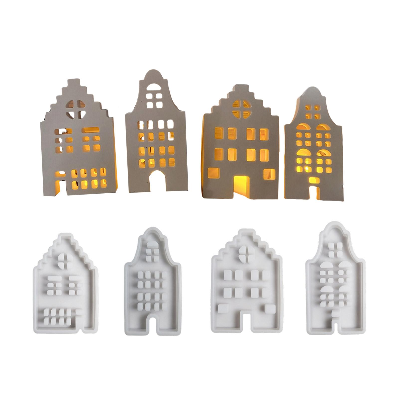 

4 шт. Декоративные силиконовые формы в форме домика Инструмент для работы с эпоксидной смолой Силиконовые формы для орнаментов Силиконовая текстура для творчества