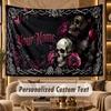 Skull Gothic (351) Theme Wall Tapestry Customized With Name Text Personalized Hanging Tapestry For Bedroom Living Room Decor