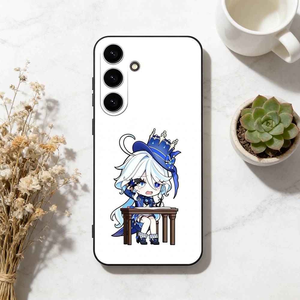 

F-Furina Chibi Cute Phone Case For Samsung Galaxy A73,A72,A71,A70,A53,A52,A51,Others Soft Black Cover Samsung a42 5g