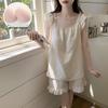 2026 Women's Cloud Cotton Camisole Pajama Set with Built-in Bra, Princess Style