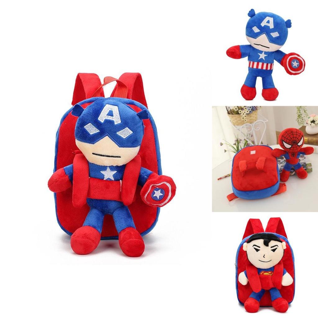 The Avengers Spiderman Captain America Batman Plush Backpack For Kids Durable And Safe