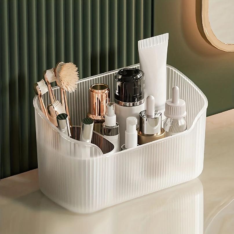 1pc - Bathroom bedroom desktop storage box, used for cosmetics, lipstick, perfume, skin care products, cosmetics tray box
