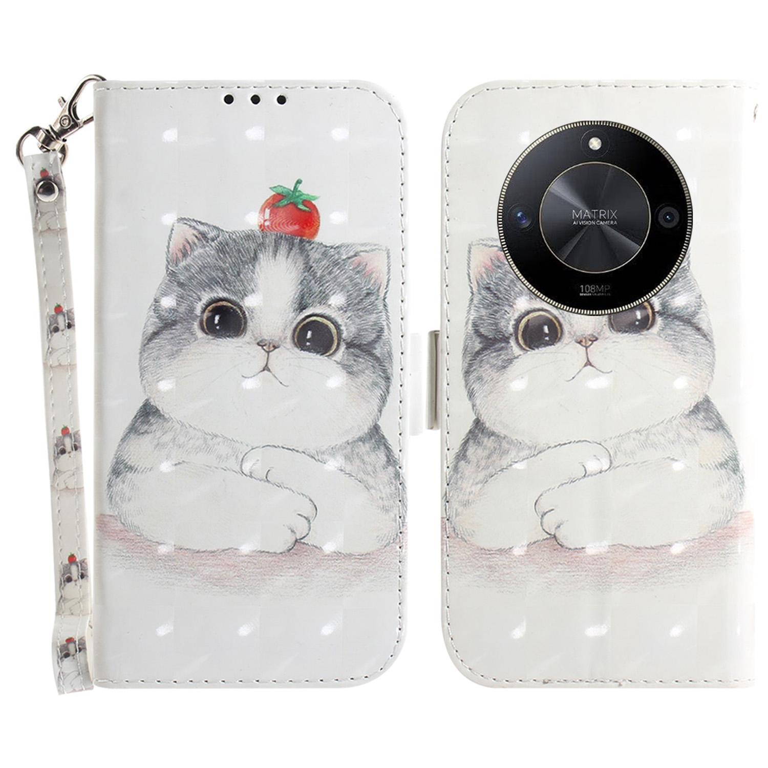 

For Honor X9b 5G/Magic6 Lite 5G/X50 5G Case 3D Pattern Print Scratch-proof Phone Wallet Cover C
