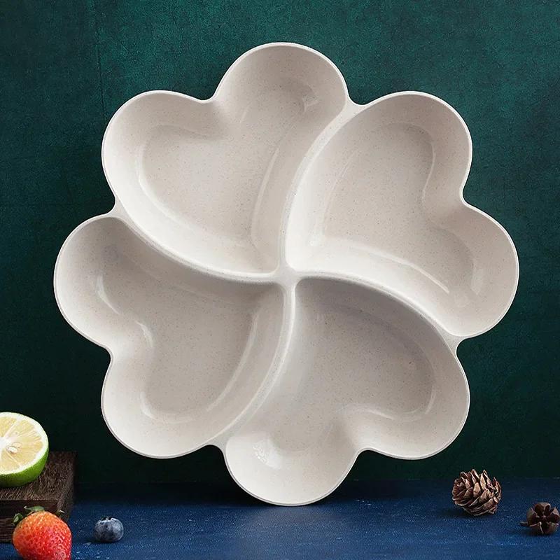 

Heart Shaped Fruit Platter Creative Plates Storage Box Dried Fruit Snack Plates Divided Candy Dessert Plate Container Box 21.5cm бежевый