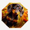 1pc Dachshund Flowers Automatic Folding Umbrella, Sturdy And Durable Automatic Folding Umbrella with 8 Ribs, Convenient for Outdoor Use085
