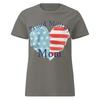 Proud Military Mom Patriotic Heart - Fitted Tee