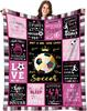 Soccer Throw Blanket Ultra Soft Flannel Gift for Soccer Fans Girls  Women X Perfect for Kids and Adults