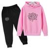 Kinder Mode Trend Buchstaben Print 2-teilig Pullover Hoodie+Hose Trainingsanzüge 2-13 Jahre Jungen Mädchen Streetwear Outfits Kinderbekleidung