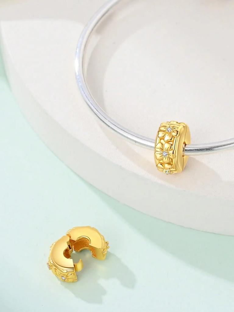 Charms Plata Flower Bowclips And Spacers Beads For Charmsoriginales Bracelet Beads Jewellery Making Women'S Gift