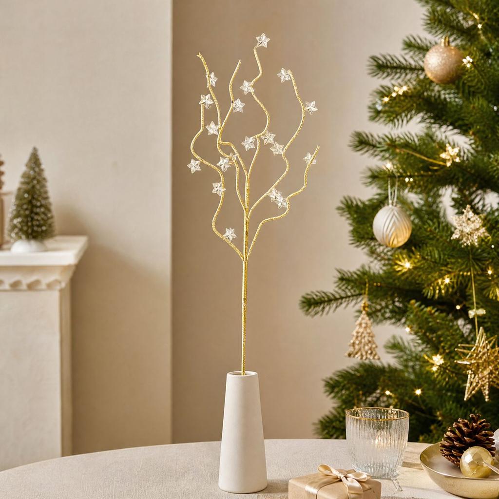 Five-Pointed Star Christmas Tree Ornament Pick for Holiday Scene Decoration and Festive Party Setup