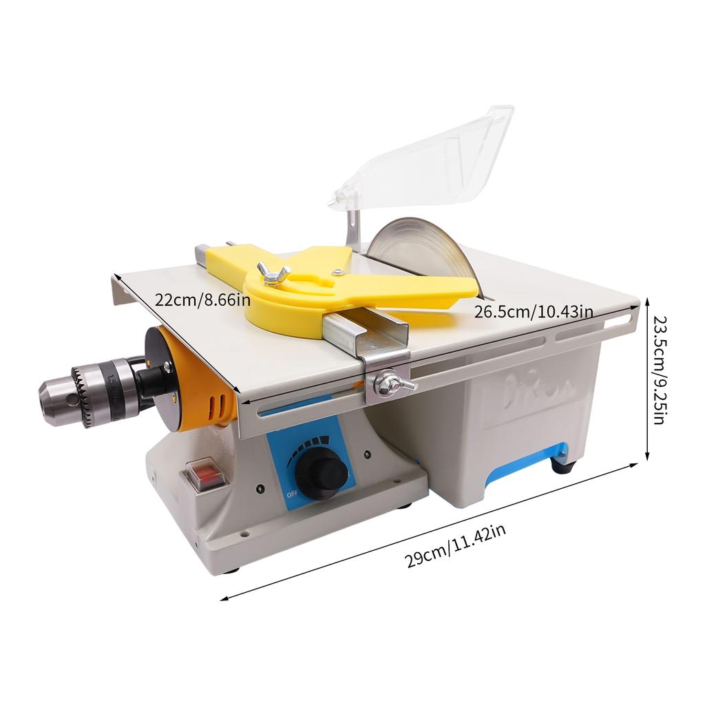 Multifunction Mini Table Saw Woodworking Lathe Electric Polisher Grinder Cutter Large Workbench for Cutting, Grinding, Polishing