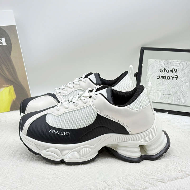 

Air cushion dad shoes women s spring and summer new mesh breathable niche personalized elastic sports casual shoes 40 чёрный