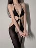 Sexy Crotchless Leather Lingerie Fishnet Underwear Open Anal Jumpsuit Push Up Bra Hollow Breast Exposed Bodysuit Exotic Catsuit