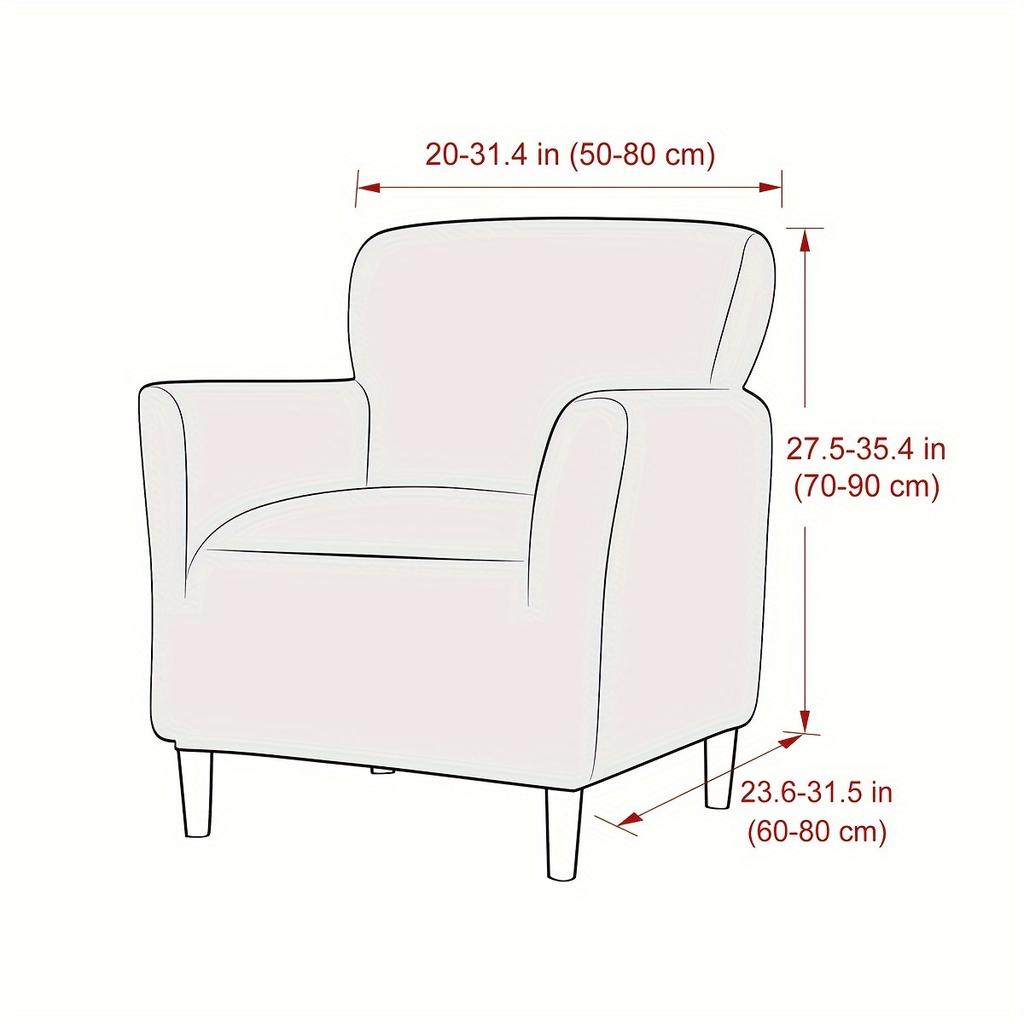 1Pc Armchair Cover Removable Stretch Tub Arm Chair Slipcover Solidastic Single Sofa Slipcovers For Study Bar Counter