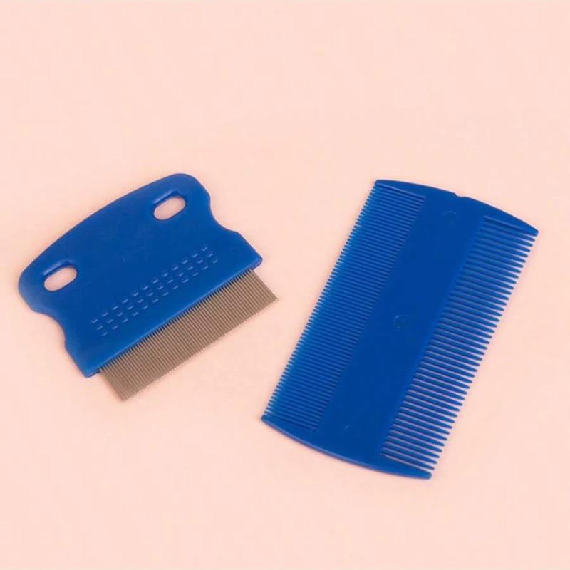 4 Pack Flea Lice Comb, Stainless Steel Dog Cat Grooming Combs with Rounded Teeth, Double Sided Professional Pet Tear Stain Remov