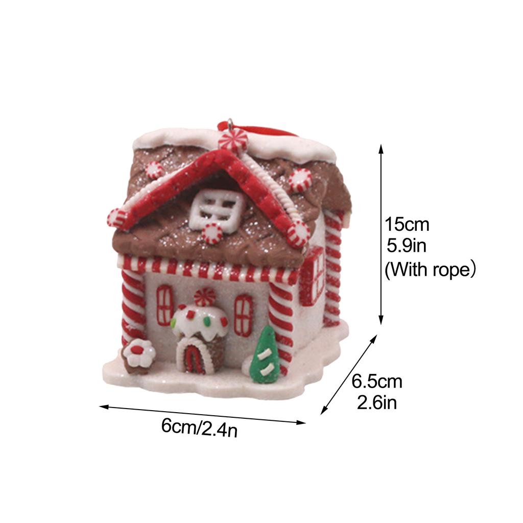 New Christmas Tree Mini House Ornament Cute Bread Style Xmas Decoration Pendant Holiday Gift