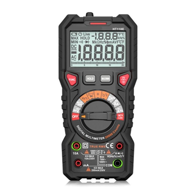 HT118E Digital Multimeter Tester 19999 Counts Measure Voltage Current Resistance NCV Diode Capacitance Temperature