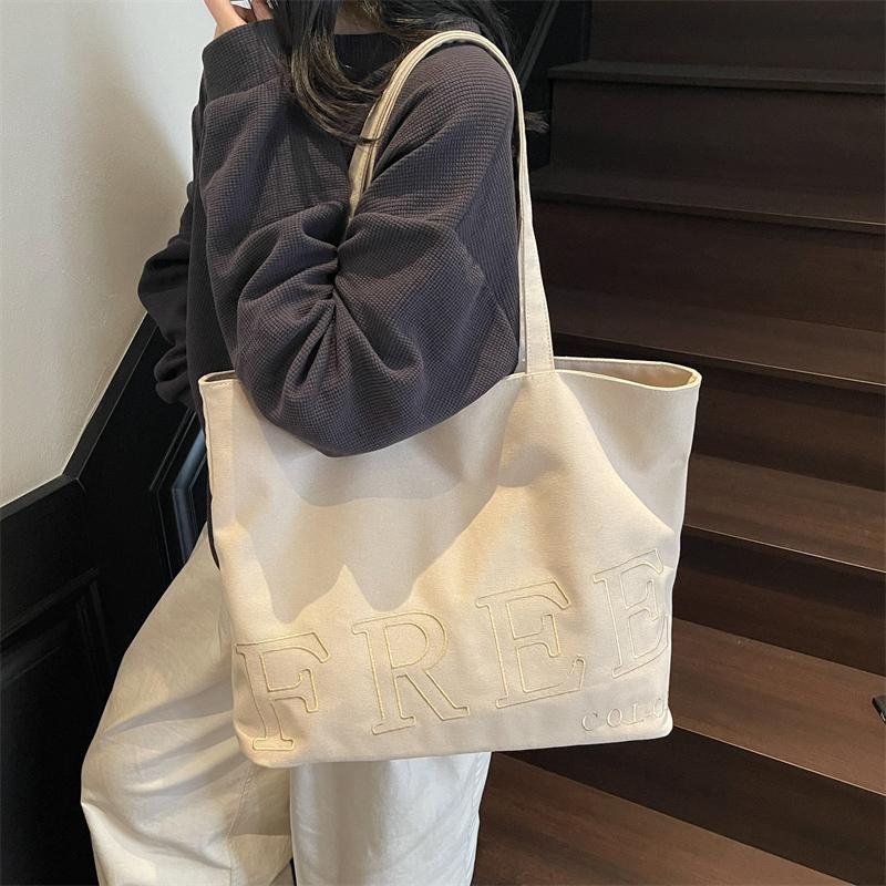 Letter Print Shoulder Bag Women's Large Capacity Tote Bag
