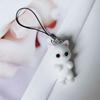 Kawaii Flocking Cat Pendant Phone Lanyard Cute Bow Kitten Phone Chain Korean Mobile Phone Charm Keycord Girl Gifts