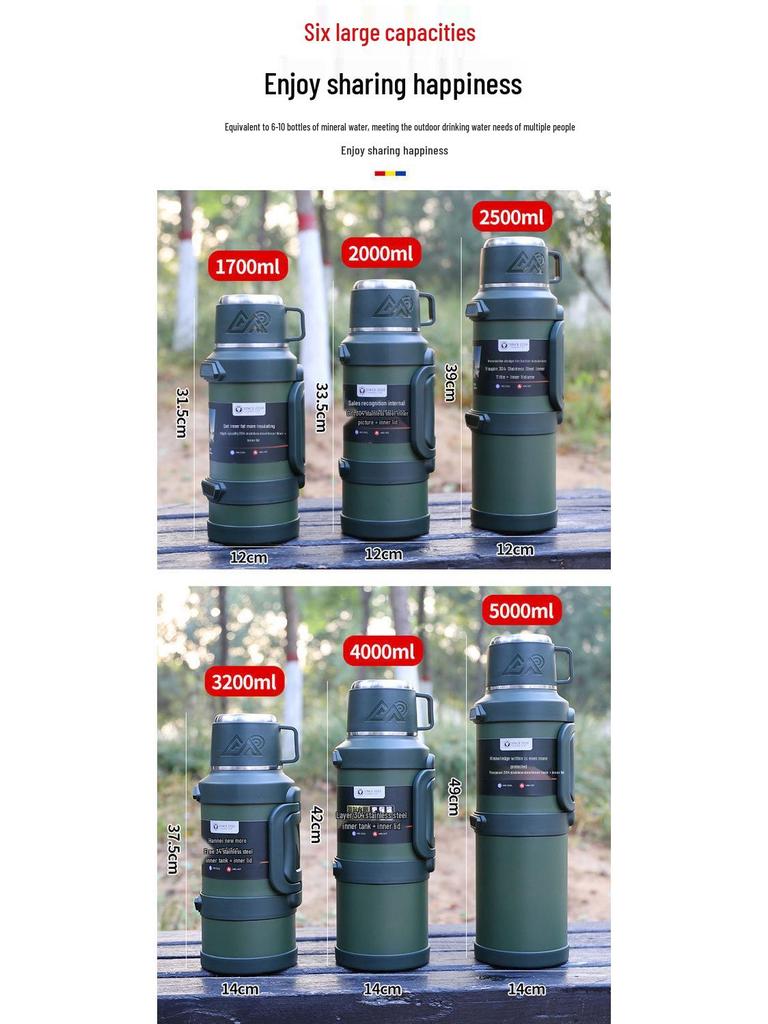 Extra velká venkovní 316 nerezová izolovaná cestovní termoska