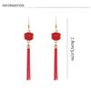 Lucky Lunar New Year Earrings Aesthetic Red Koi Dangle Earrings  Girls